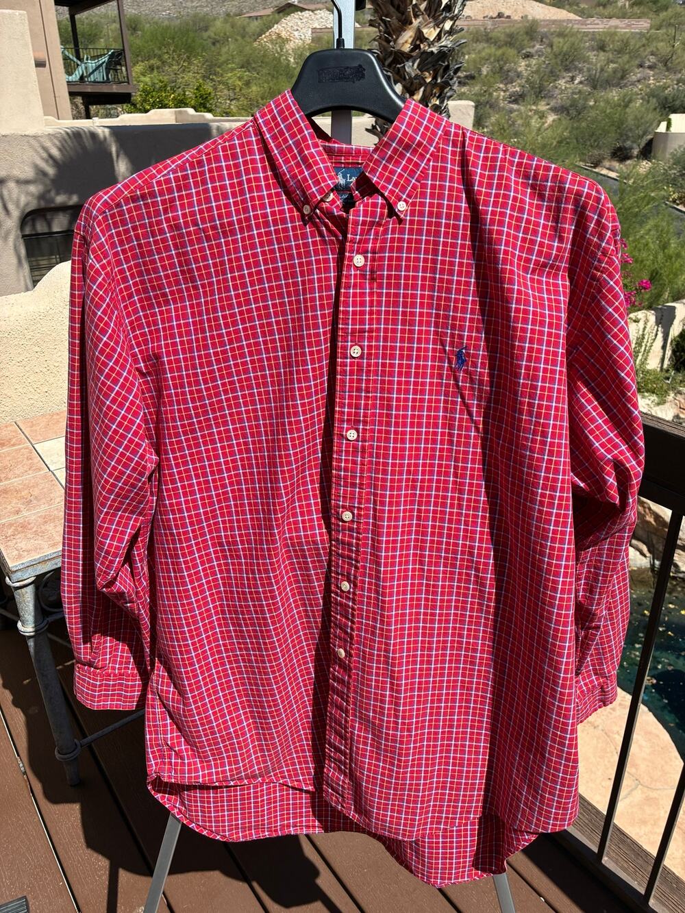 Vintage Ralph Lauren Blake Men's Button Up Shirt Red Plaid Preppy Classic XL